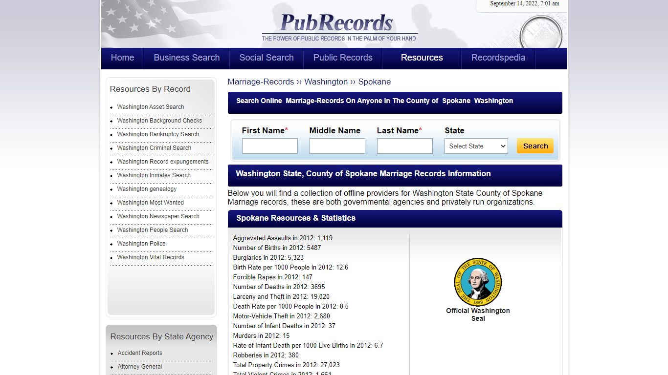Spokane County, Washington Marriage Records